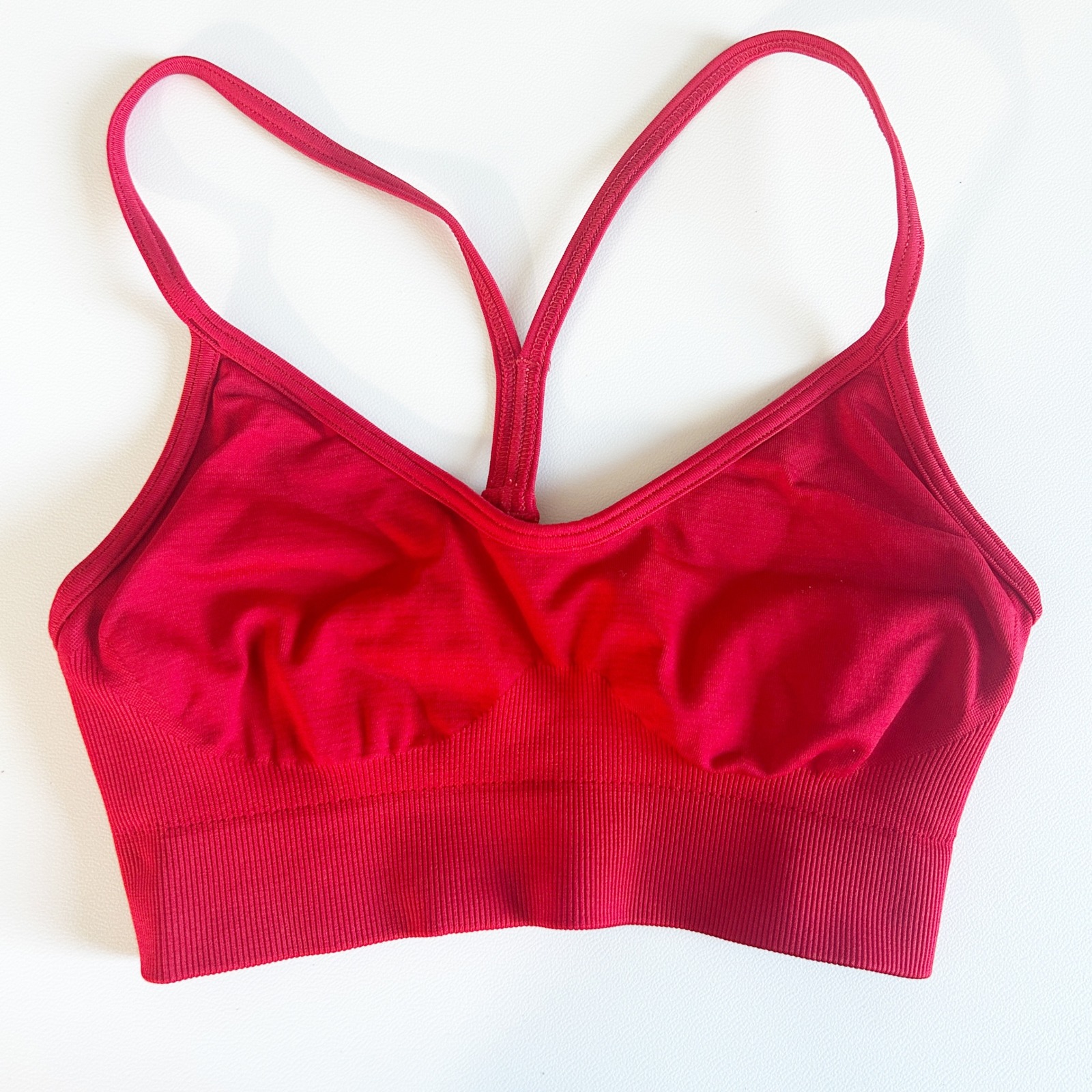 Gymshark Womens Sweat Seamless Light Support Active Gym Sports Bra Size Xs Red
